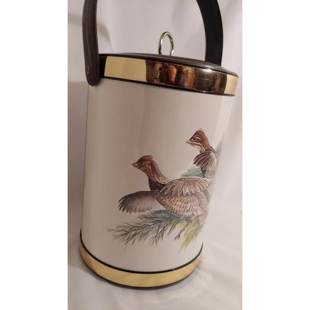 W. D. Gaither Grouse Ice Bucket Vintage game birds hunting lodge cabin man cave